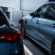 Cars plugged in and charging